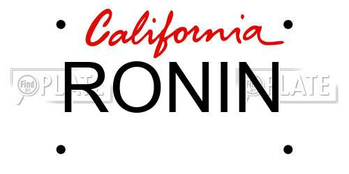RONIN California License Plate