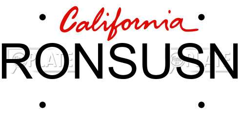 RONSUSN California License Plate
