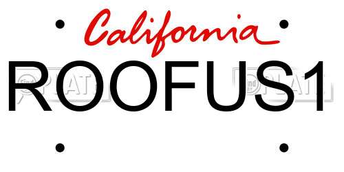 ROOFUS1 California License Plate