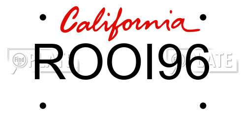 ROOI96 California License Plate