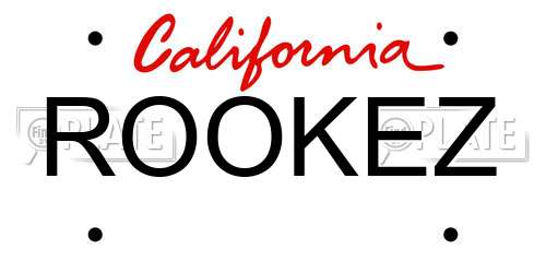 ROOKEZ California License Plate