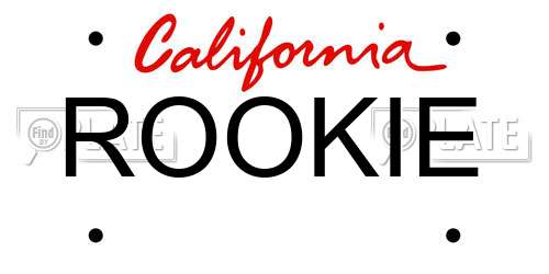 ROOKIE California License Plate