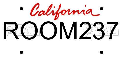 ROOM237 California License Plate