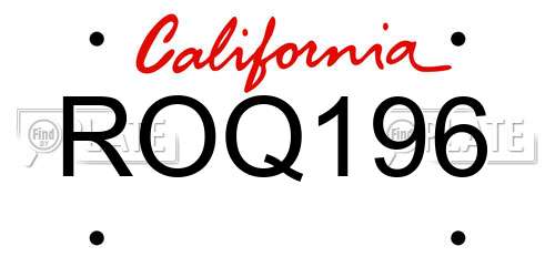 ROQ196 California License Plate