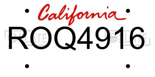 ROQ4916 California License Plate