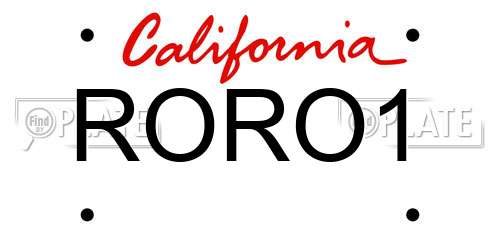 RORO1 California License Plate