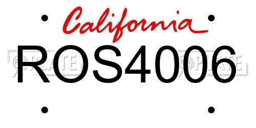 ROS4006 California License Plate