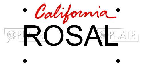 ROSAL California License Plate