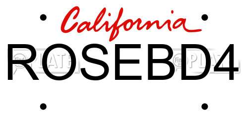 ROSEBD4 California License Plate