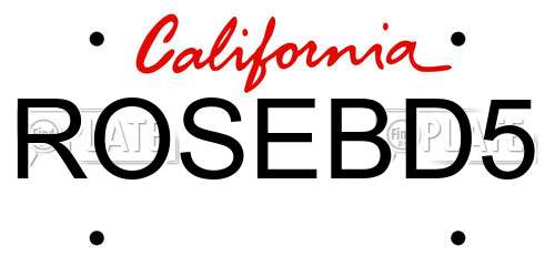 ROSEBD5 California License Plate