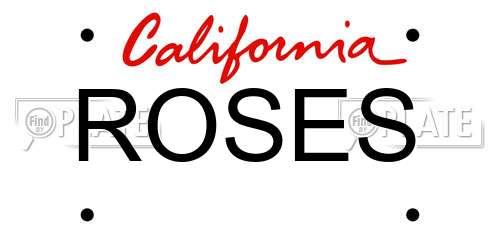 ROSES California License Plate