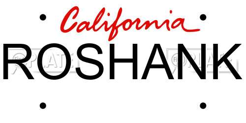 ROSHANK California License Plate