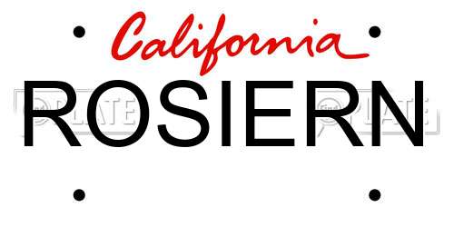 ROSIERN California License Plate