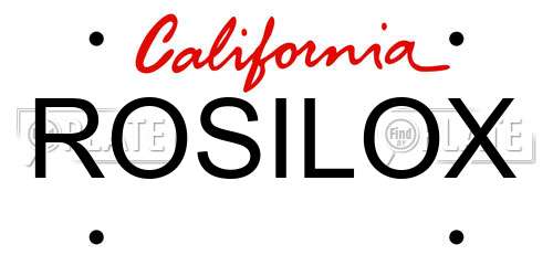 ROSILOX California License Plate