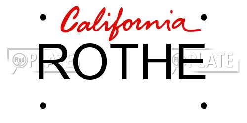 ROTHE California License Plate