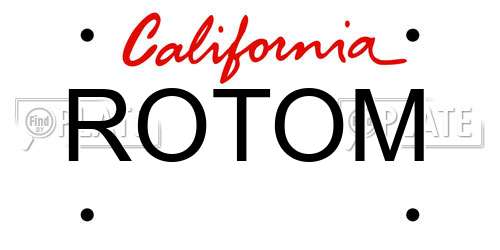 ROTOM California License Plate