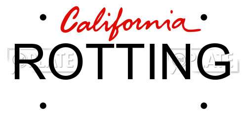 ROTTING California License Plate