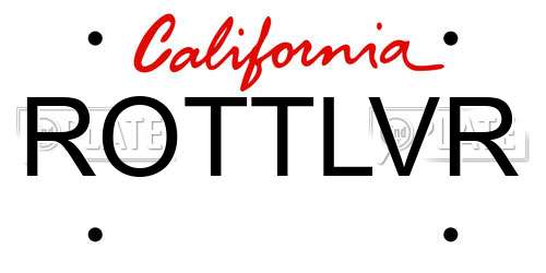 ROTTLVR California License Plate