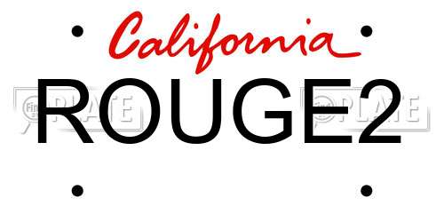 ROUGE2 California License Plate