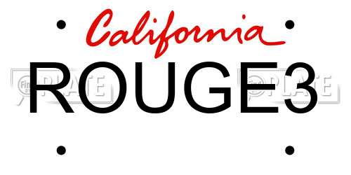 ROUGE3 California License Plate