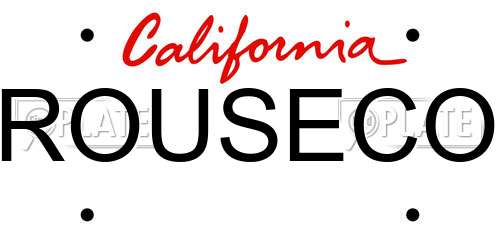 ROUSECO California License Plate