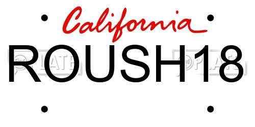 ROUSH18 California License Plate