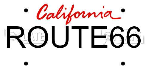 ROUTE66 California License Plate