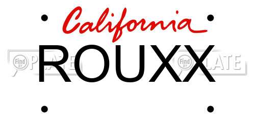 ROUXX California License Plate