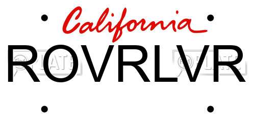 ROVRLVR California License Plate