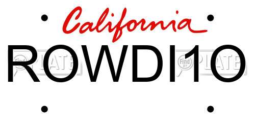 ROWDI1O California License Plate