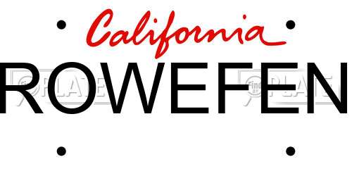 ROWEFEN California License Plate