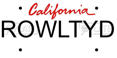 ROWLTYD California License Plate