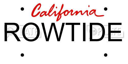 ROWTIDE California License Plate