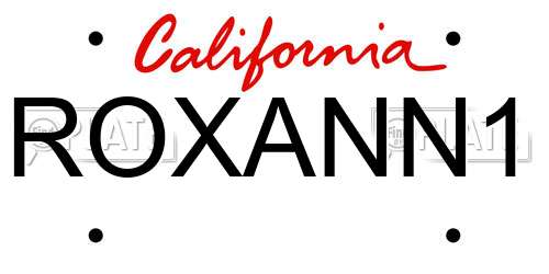 ROXANN1 California License Plate