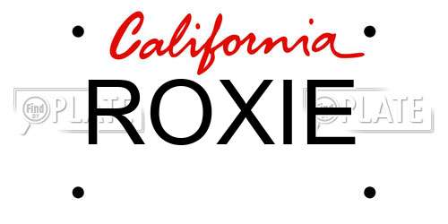 ROXIE California License Plate