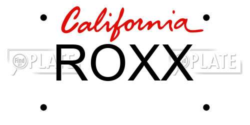 ROXX California License Plate