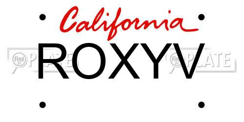 ROXYV California License Plate