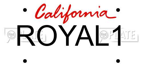 ROYAL1 California License Plate