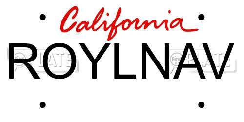 ROYLNAV California License Plate