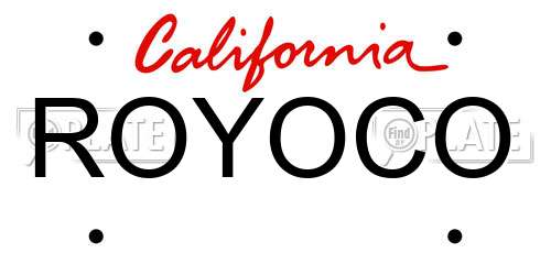 ROYOCO California License Plate