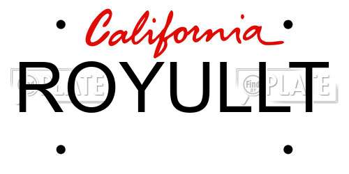 ROYULLT California License Plate