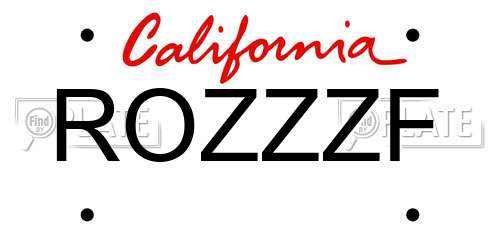 ROZZZF California License Plate