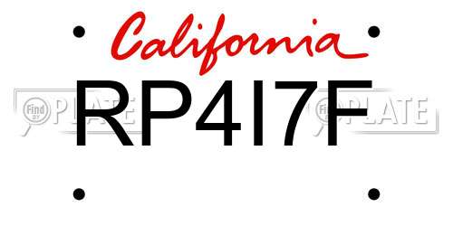 RP4I7F California License Plate