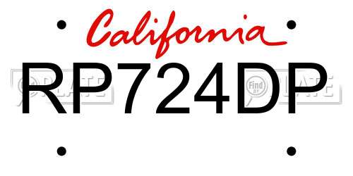 RP724DP California License Plate