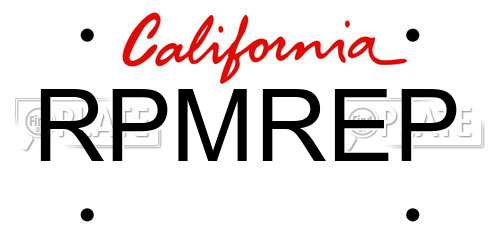 RPMREP California License Plate
