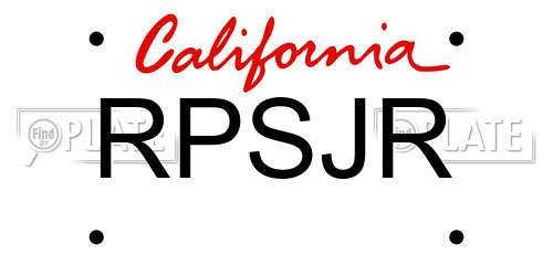 RPSJR California License Plate