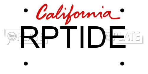RPTIDE California License Plate