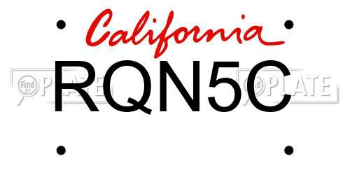 RQN5C California License Plate