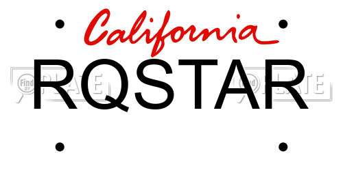 RQSTAR California License Plate