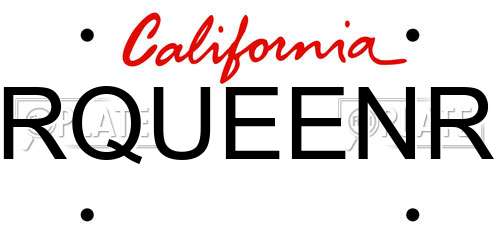 RQUEENR California License Plate
